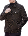Korean 3D Checkerboard Jacket for Men, Stylish and Trendy Design. 