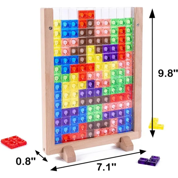 Wooden%20Blocks%20Puzzle%20Brain%20Teasers%20Toy,%20Intelligent%20Colorful%203D%20Plastic%20Blocks%20Game%20with%20Vertical%20Wood%20Frame%20Game%20Board,%20Tangram%20Educational%20Montessori%20Toys%20Gift%20for%20Kids%20Age%204-8%20Years%20Old%20-%20Image%208