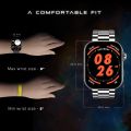 Noise ColorFit Ultra 3 Bluetooth Calling Smart Watch with Biggest 1.96" AMOLED Display, Premium Metallic Build, Functional Crown, Gesture Control with Metallic Strap (Glossy Silver: Elite Edition). 