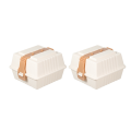 2Pcs Tiramisu Take Away Box Multi-Purpose Lunch Box with Lids for Family Camping and Picnics. 