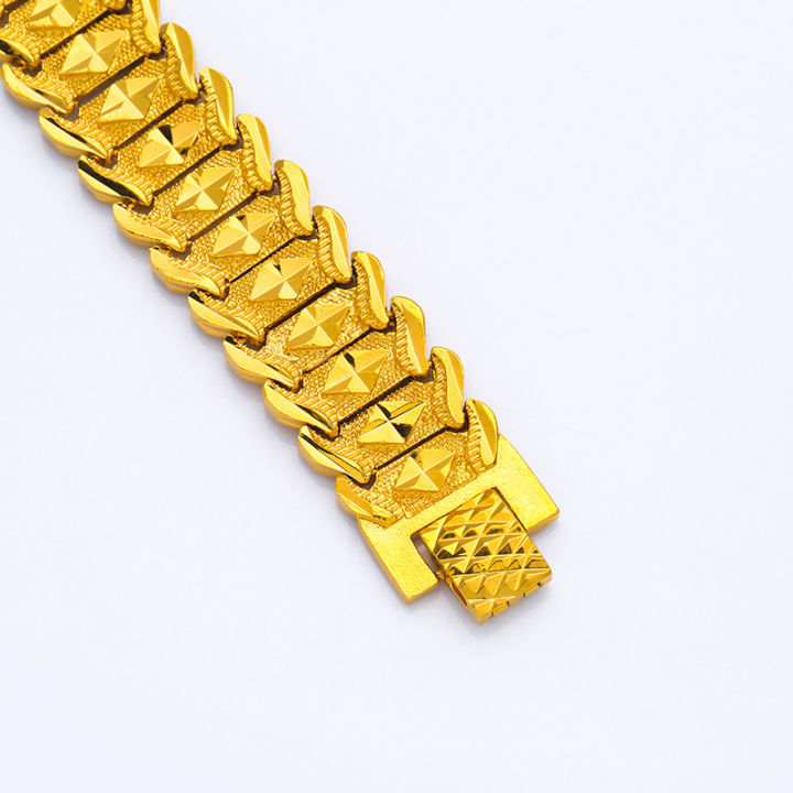 【Mega Sale】Gold Plated Men's Watch Chain Gold Widened Simple Thai Local ...
