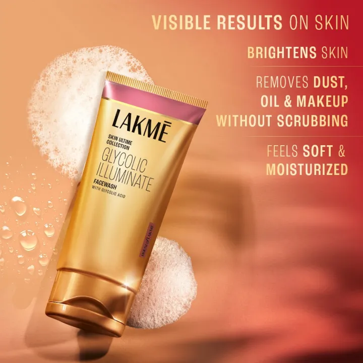 Lakme%20Glycolic%20Illuminate%20Facewash%20with%20Glycolic%20Acid%20for%20Gentle%20Exfoliation%20&%20Illuminated%20Skin%20100g%20-%20Image%202