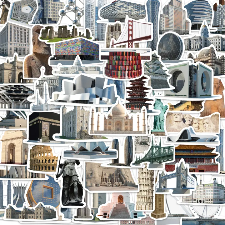Artsy%20Home%2025/50%20Pieces%20World%20Famous%20Architecture%20Stickers%20for%20Laptops%20Cellphone%20and%20Notebook%20-%20Image%204