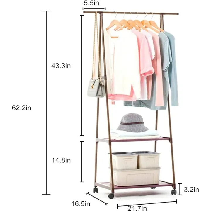 Triangle%20Simple%20Clothes%20Hanger%20Stand%20Storage%20Rack%20Coat%20Rack%20With%20Wheels%20-%20Image%202