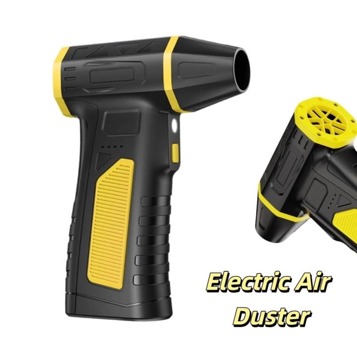 Portable Adjustable Speed Mini Turbo Jet Fan Safety Hammer Design Powerful Airflow Electric Air Duster Handheld Rechargeable Brushless Motor Emergency Escape Function