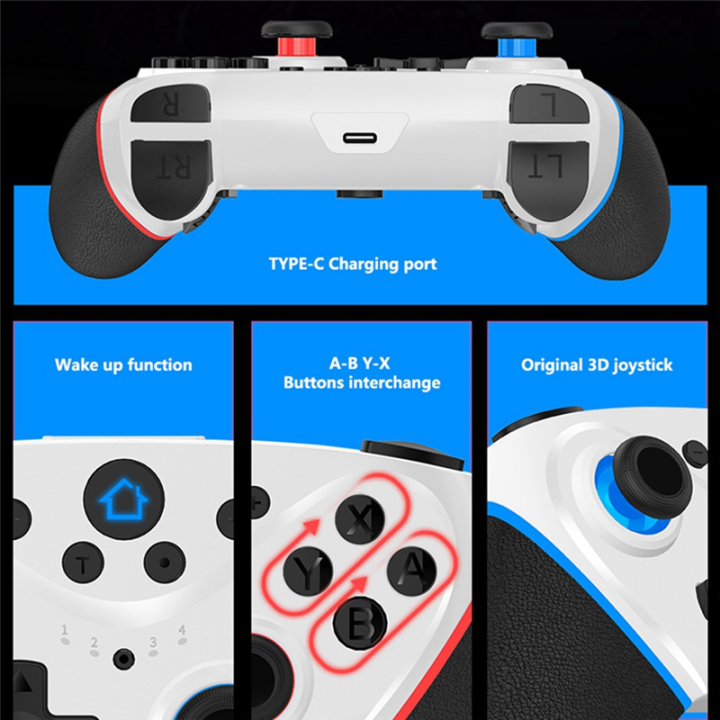 For%20Android%20PC%20360%20Steam%20TV%20Box%20Switch%20Wireless%20Bluetooth%20Multifunction%20Convenient%20Practical%20Gamepad,%20Black%20-%20Image%208