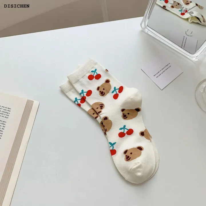 DISICHEN%20Profesional%20New%20Japanese%20Cute%20Cartoon%20Bear%20Girl%20Stockings%20Tide%20Tube%20Socks%20Candy%20Color%20Cotton%20Socks%20-%20Image%207