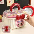Kawaii Double-layer Desktop Storage Box Separated Cute Bowknot Girls Hairpin Jewelry Box Large-capacity Cartoon Toy Organizer Box Makeup Storage. 