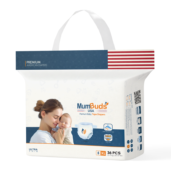 MumBuds%20USA%20ZIPLOCK%20Tape%20Style%20Diapers%20Size-5%20XL%20(12%E2%80%9317%20kg)%2036%20Pcs%20%7C%20Ultra%20Thin,%20Soft%20&%20Breathable%20Baby%20Diapers%20-%20Image%202