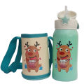 2-In-1 Stainless Steel Thermal Flask 500ml Cartoon Water Bottle Thermos For Baby & Toddlers. 