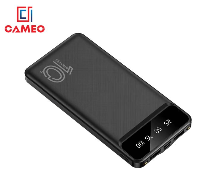 Cameo PB101 10000 mAh Slim Powerbank with LED Torch Charging Type C and Micro USB Input Ports