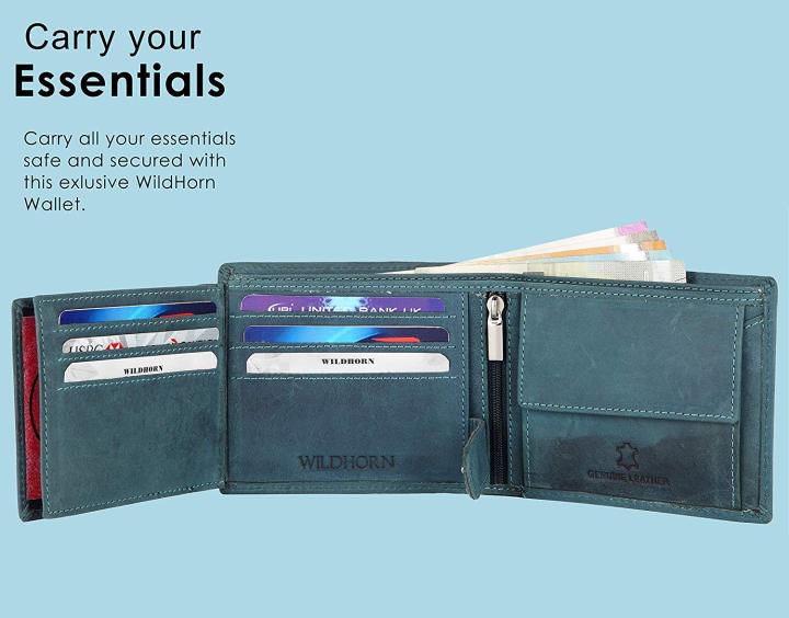 WildHorn%20Nepal%C2%AE%20RFID%20Protected%20100%25%20Men%20Leather%20Wallet%20(Blue%20Hunter)%20-%20Image%204