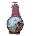 Leather Belt Pink Round Dial Quartz Moment Attractive Design Wrist Watch For Women. 