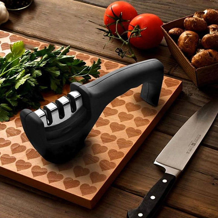 3 Stage Manual Knife Sharpening Tool | 3 Level Manual Hand Knife Sharpening Accessory | Knife Sharpening Tool