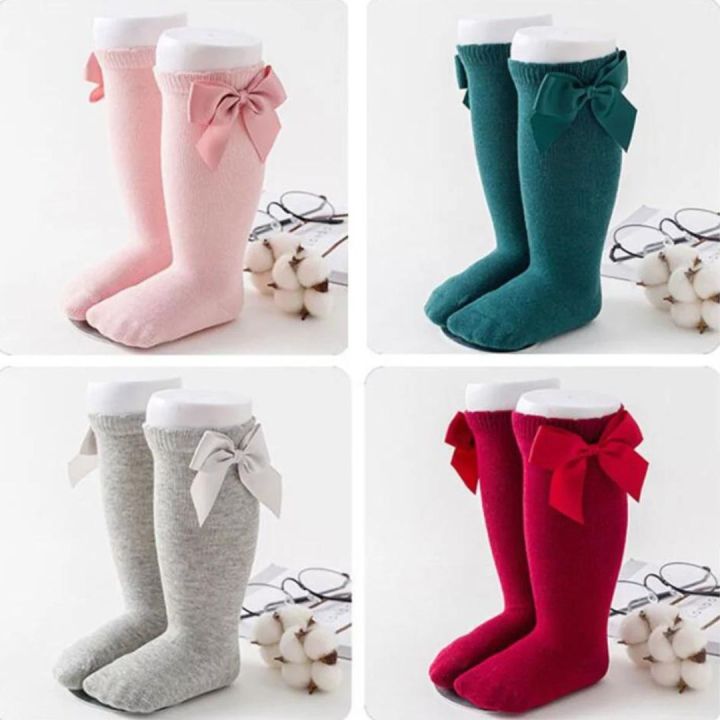 Knee High Bow Design Long Socks For Baby Girl