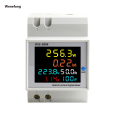 Wenefang 6IN1 Din Rail AC Monitor 110V 220V 380V 100A Voltage Current Power Luxury Factor Active KWH Electric Energy Frequency Meter VOLT AMP. 