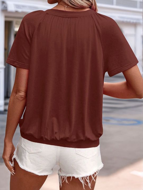 Women's%20Casual%20Summer%20T%20Shirts%20Dark%20brown%20S%20-%20Image%204