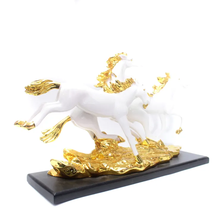 White/Golden%20Running%20Horse%20Ceramic%20Statue%207inch%20-%20Image%203