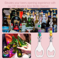 4 Pack DIY Beaded Beer Opener Metal Bottle Opener Decorative Beaded Bottle Opener for Bartenders Kitchen Tool Easy Install Easy to Use. 