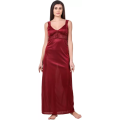 Fancyra Women Satin Solid Nighty Nightwear Set And Wrap Gown Half Sleeve Free Size. 