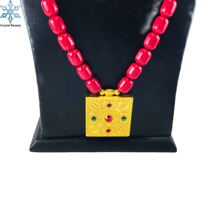 Gold%20Plated%20Panchadhatu%20Muga%20Mala%20With%20Red%20And%20Green%20Stone%20Jantar%20For%20Women%20-%20Image%203