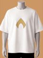 Aquaman Crest Emblem Printed Tshirt (Brown, Black, Maroon, White, Cream, Blue). 