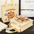 New Non-woven Capybara Tote Bag Reuse Shopping HandBag Cartoon Capybara Birthday Gift Bag Portable Capybara Print Canvas Bag. 