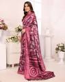 Womens Printed Mysore Art Silk Saree with Blouse Material free size Purple Color | Trendy Party & Festive Wear | Traditional Ethnic Fashion | Buy Online. 