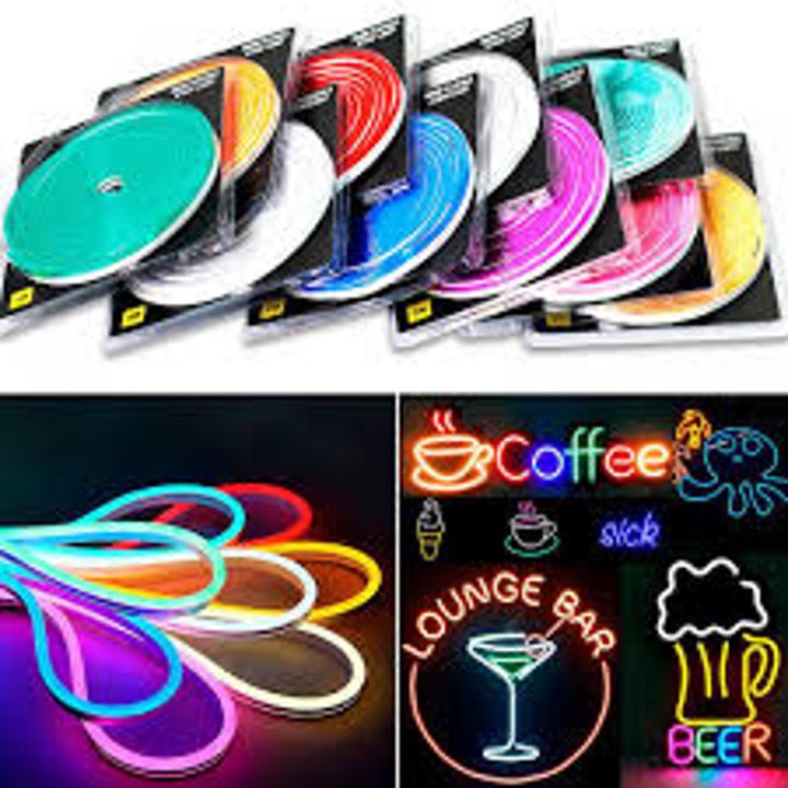 12V 5M DIY Cuttable Neon LED Strip Light Flexible Waterproof Neon Sign ...