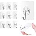 6pcs Self Adhesive Hook Transparent Hooks for Kitchen Bathroom Door Ceiling Hanger | Home Office Wall Powerful Plastic Wall Hook | Hooks For Wall. 