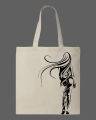 Elegant Tribal Girl Printed Tote Bag – Artistic Silhouette Design | Black, White. 