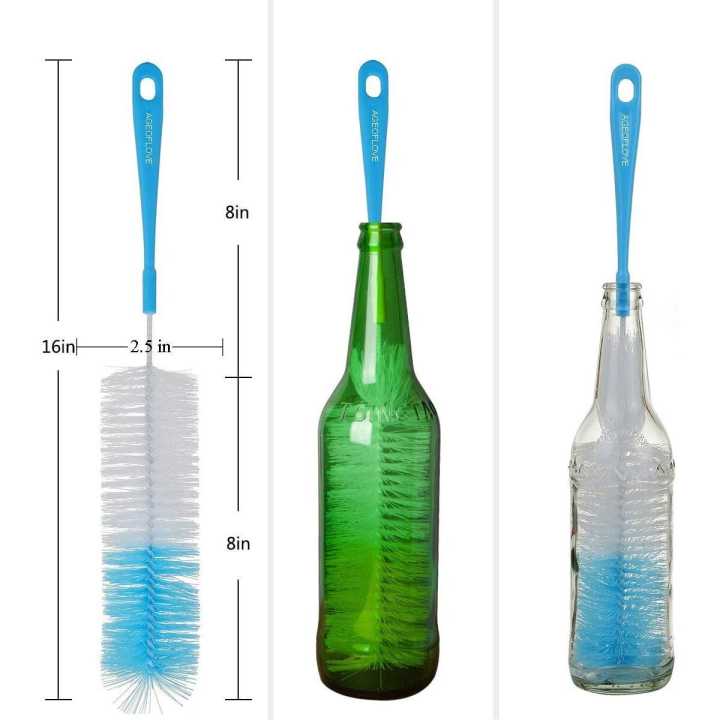 14  Long Bottle Brush Cleaner For Washing Wine, Beer, Swell, Decanter, Kombucha, Thermos, Glass Jugs And Long Narrow Neck Sport Bottles