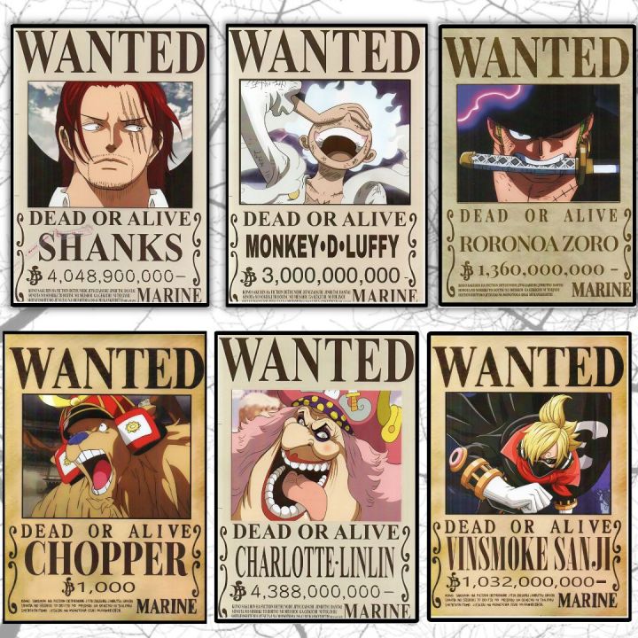New%20Updated%20wanted%20One%20Piece%20Anime%20Bounty%20Poster%206pc%20Set,%20Anime%20Poster%20-%20Image%205