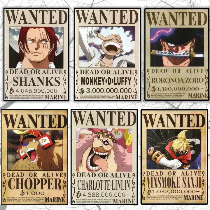 New%20Updated%20wanted%20One%20Piece%20Anime%20Bounty%20Poster%206pc%20Set,%20Anime%20Poster%20-%20Image%205