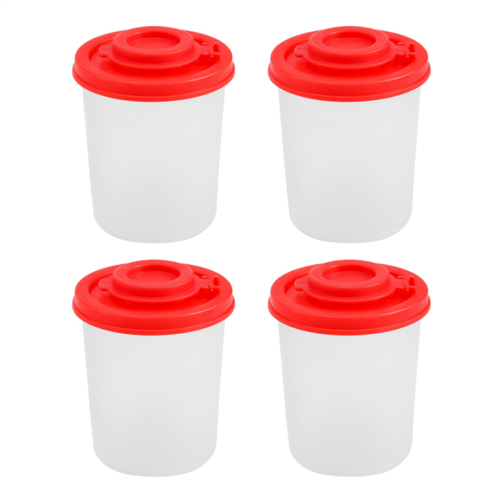 16PCS Salt and Pepper Shakers Moisture Proof Salt Shaker with Red Covers Lids Plastic Airtight Spice Jar Dispenser