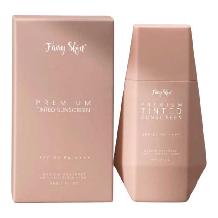 FAIRY SKIN Premium Tinted Sunscreen SPF 50++++ 50g Lightweight Tone-Up Sun Protection, Hydrating & Brightening