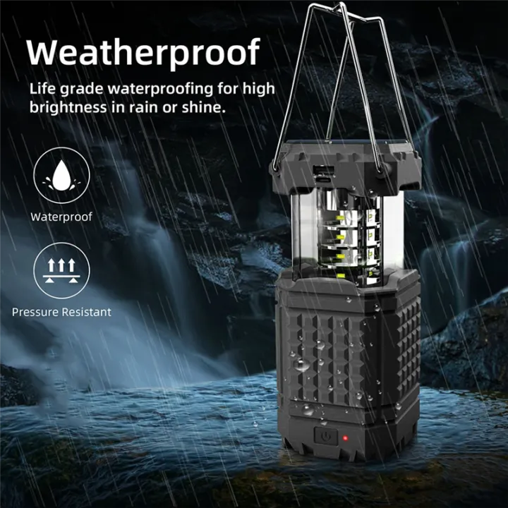 1%20PCS%20Camping%20Lantern%20Rechargeable%20Solar%20Lanterns%20Lights%20Black%20Battery%20Powered%20LED%20for%20Outages%20-%20Image%202