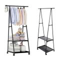 Triangular Simple Clothes Hanger Stand Storage Rack Coat Rack With Wheels. 