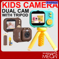 Anedshaop S11 Kids HD Digital Mini Camera Dual Lens 2point4inch women>women IPS Screen Built In Battery Selfie Tripod. 