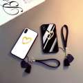 Compatible with Vivo X100 X90 Pro+ X50e X70 X60 X80 Pro Small Heart Glass Phone Case. 