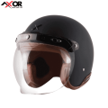 Axor jet Leather Half Face Single Visor ECE/DOT Certified Helmet. 