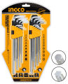 Ingco  18pcs Hex Key And Torx Key Set allan key set combo heavy duty  star key set. 