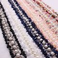 1 yard DIY Craft Gold Sewing Supplies Costume Dress Handmade Pearl Beaded Lace Trim Ribbon Fabric. 