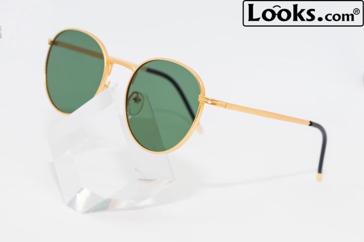 Vibes Round Trendy (1915)Matte Golden Black Casual Sunglasses For Unisex