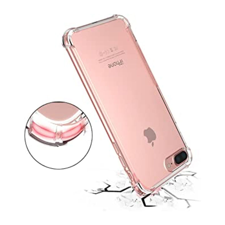 For iPhone 7 Plus / 8 Plus Case Cover - Crystal Clear/Ultra-Slim/Hard PC + Soft TPU Transparent Back Cover