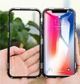 iPhone 11 (6.1) Magnetic Case 360º Magnetic Metal Bumper Transparent Tempered Glass only Back side. 