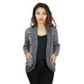 Grey Textured Back Net Shrug For Women. 