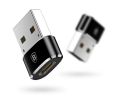 Baseus Exquisite USB Male to Type-C Female Adapter Converter Black 2.4A Aluminum Aluminum Alloy Charger Adapter. 