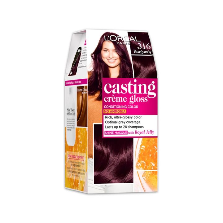 LOreal Paris Casting Creme Gloss Hair Color - 316 Burgundy (87.5g+72ml)