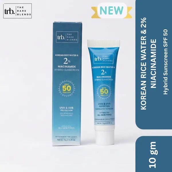 Trb. The Rare Blends Korean Rice Water & 2% Niacinamide Hybrid Sunscreen SPF50 PA++++ UVA & UVB Protection - 10g